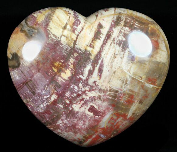 Colorful, Polished Petrified Wood Heart - Triassic #58538